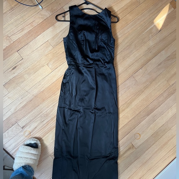 Abercrombie and Fitch Black High Neck Satin Sculpt Dress - Picture 4 of 4